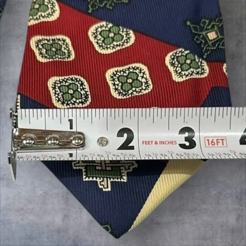 Handmade Vintage Polo By Ralph‎ Lauren 3.75” Neck Tie Red/Blue/Cream Color Block